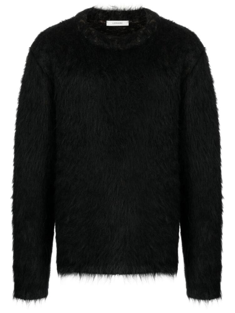 LEMAIRE ribbed-trim brushed jumper - Black Cover