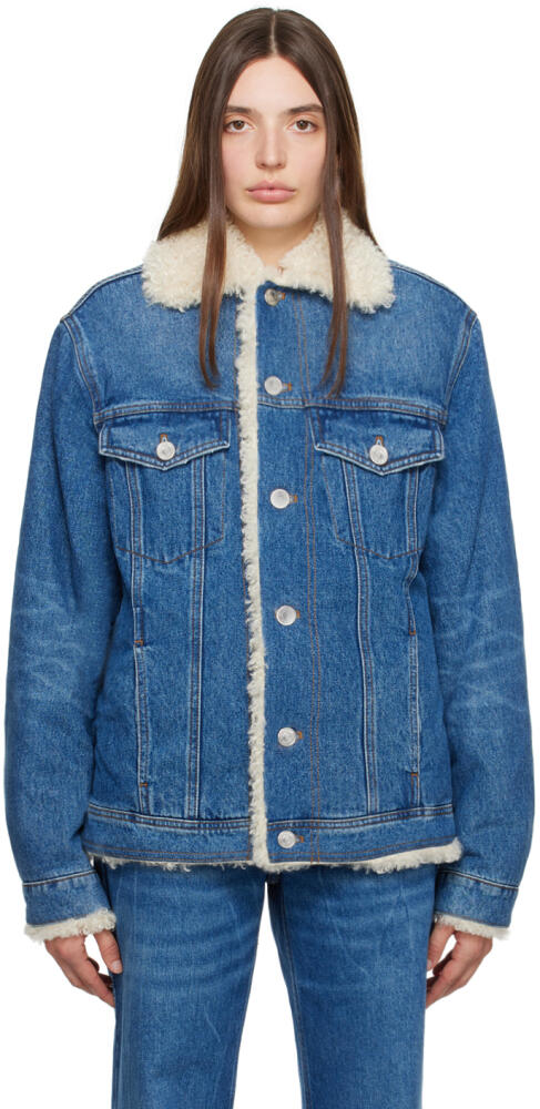 AMI Paris Indigo Faded Denim Trucker Jacket Cover