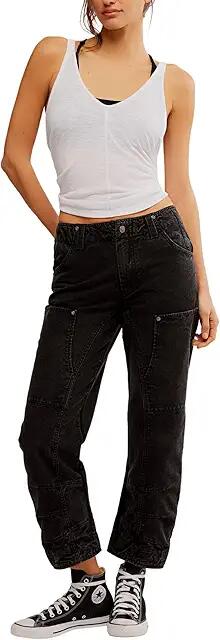 Free People Supersonic Slim Pants (Black) Women's Jeans Cover