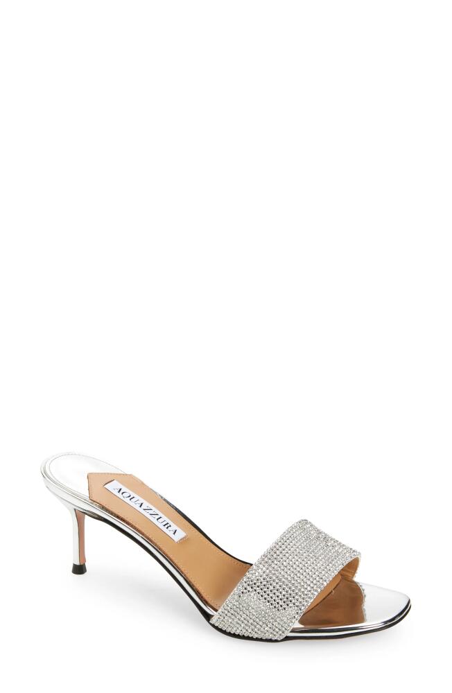 Aquazzura Wonderland Embellished Slide Sandal in Silver Cover