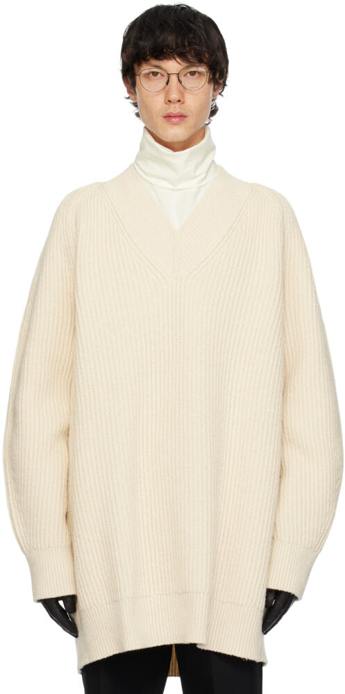 Jil Sander Off-White V-Neck Sweater Cover