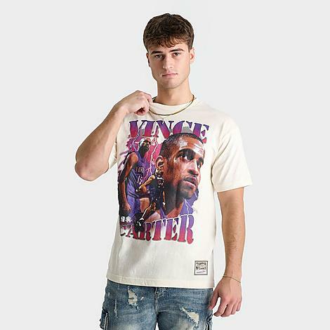 Mitchell And Ness Men's Vince Carter NBA Legends Collage Graphic T-Shirt in Off-White/Vintage White Cover