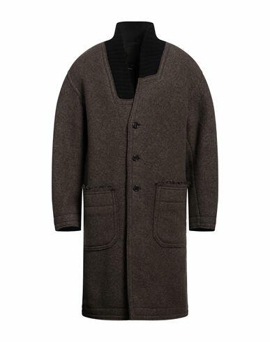 Isabel Benenato Man Coat Dark green Virgin Wool, Polyamide Cover