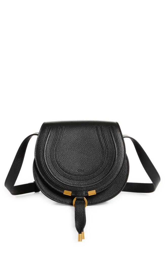 Chloé Small Marcie Leather Crossbody Bag in Black Cover