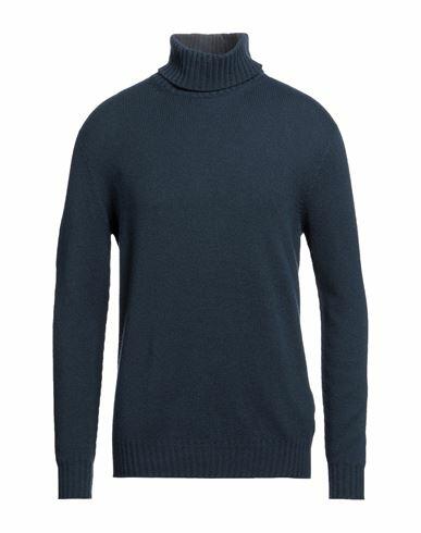 120% Lino Man Turtleneck Midnight blue Cashmere, Virgin Wool Cover