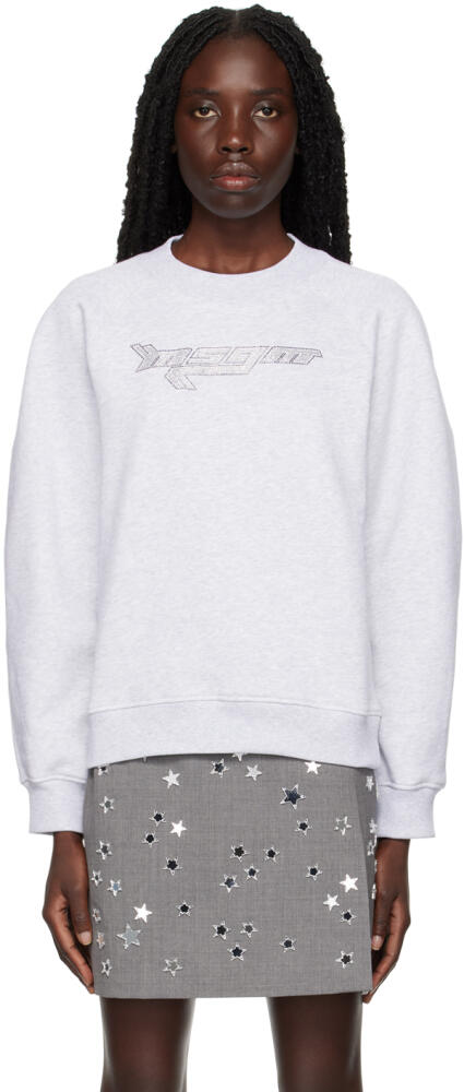 MSGM Gray Crystal-Cut Sweatshirt Cover