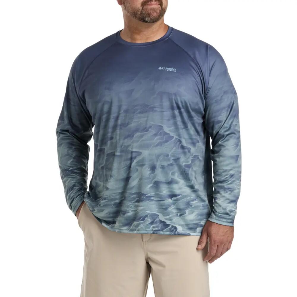 Columbia PFG Super Terminal Tackle Long-Sleeve T-Shirt in Blue Multi Cover