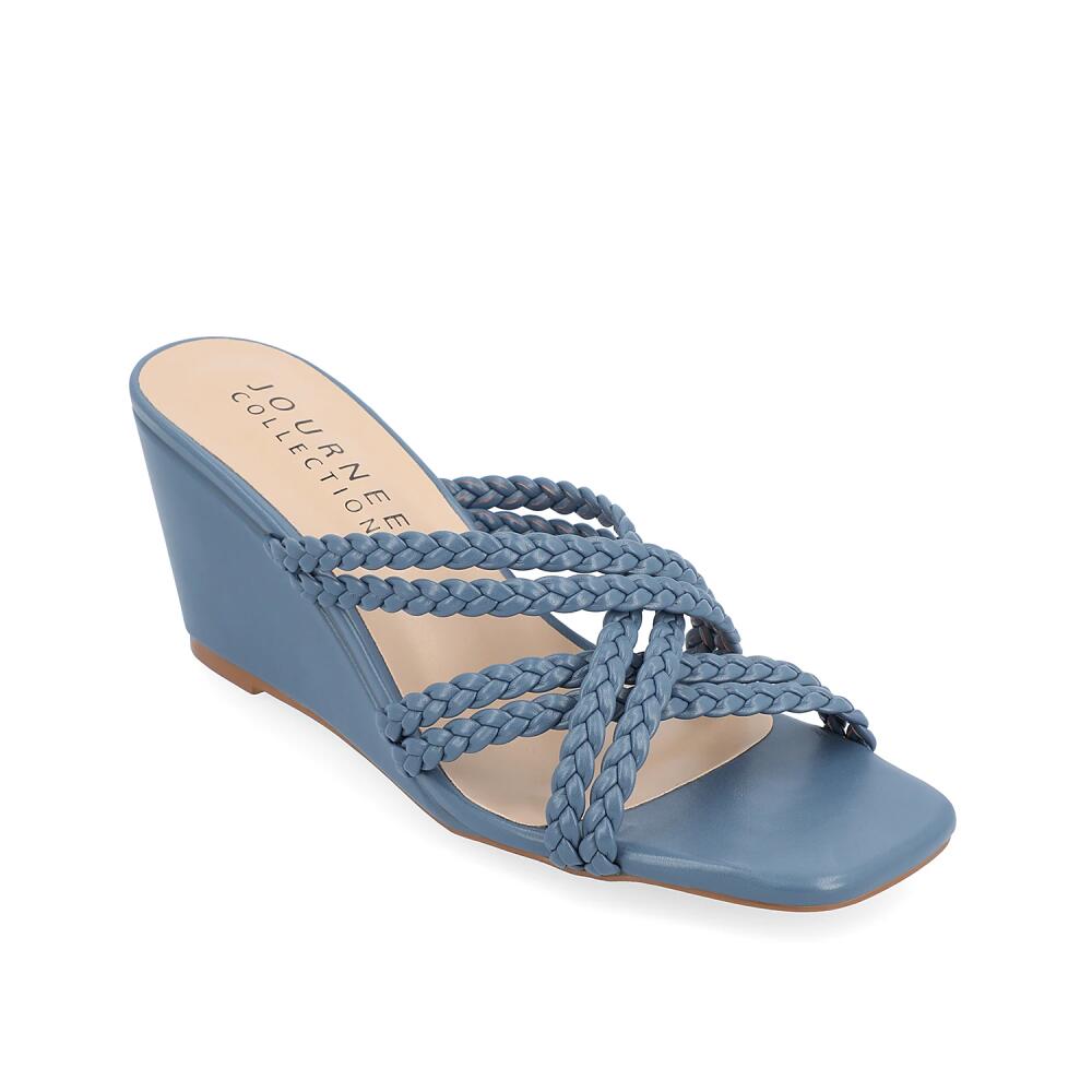 Journee Collection Baylen Wedge Sandal | Women's | Blue Cover