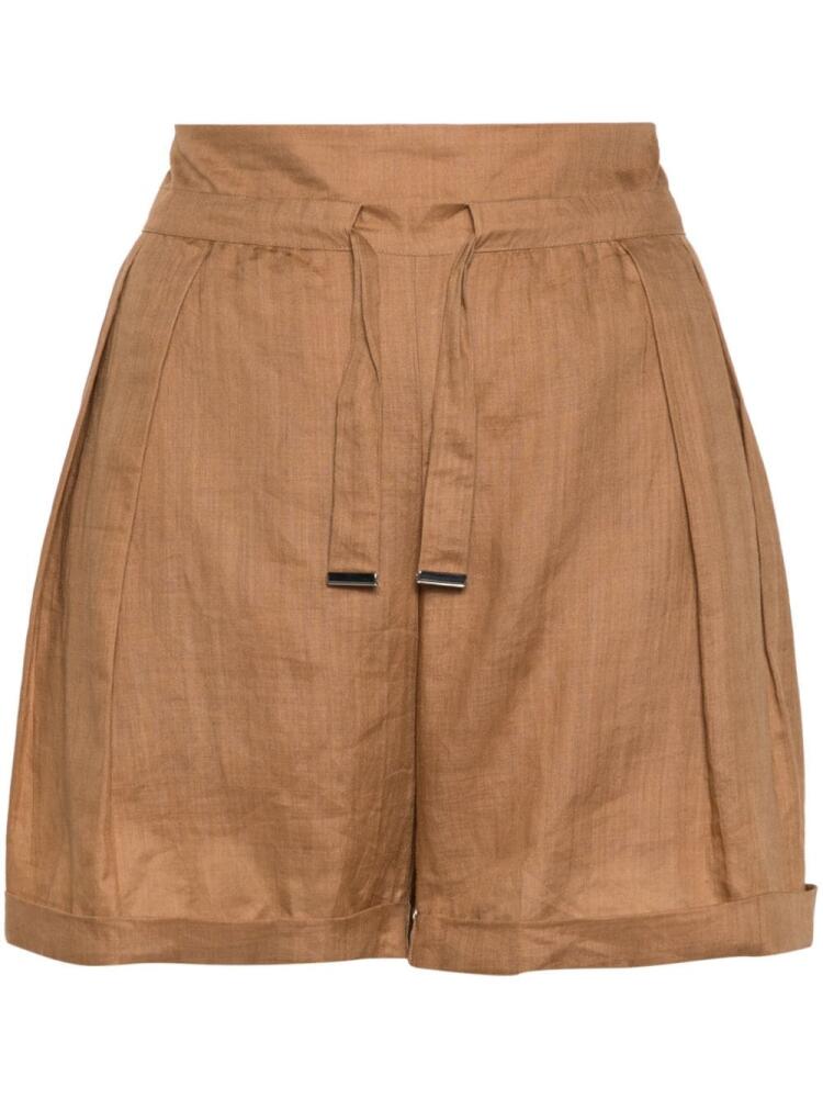 BOSS drawstring ramie shorts - Neutrals Cover