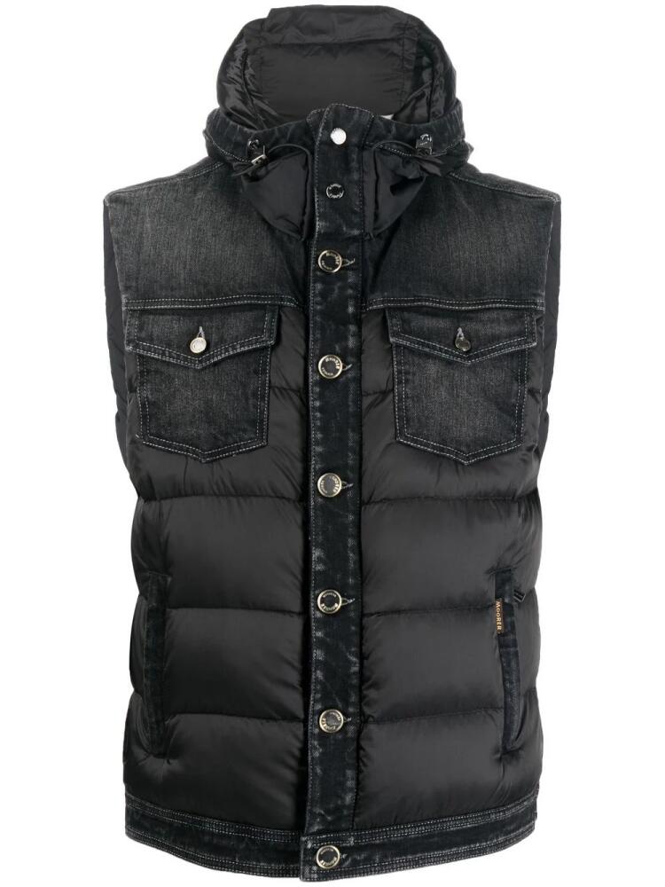 Moorer hooded padded gilet - Black Cover