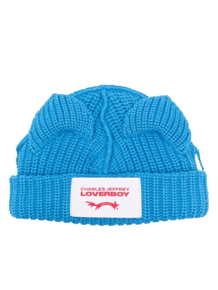 Charles Jeffrey Loverboy Chunky Ears knitted beanie - Blue Cover