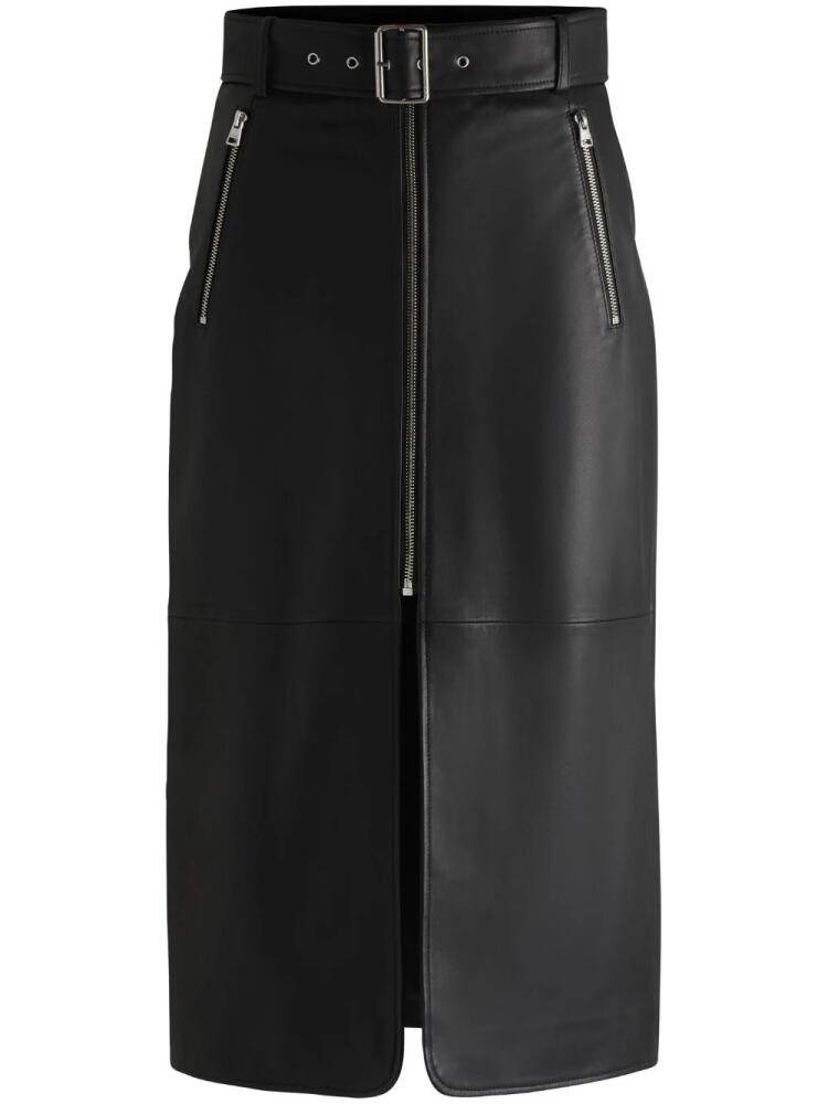 HUGO leather midi skirt - Black Cover