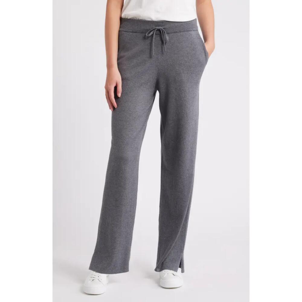 caslon(r) Cotton & Cashmere Sweater Pants in Grey Dark Heather Cover