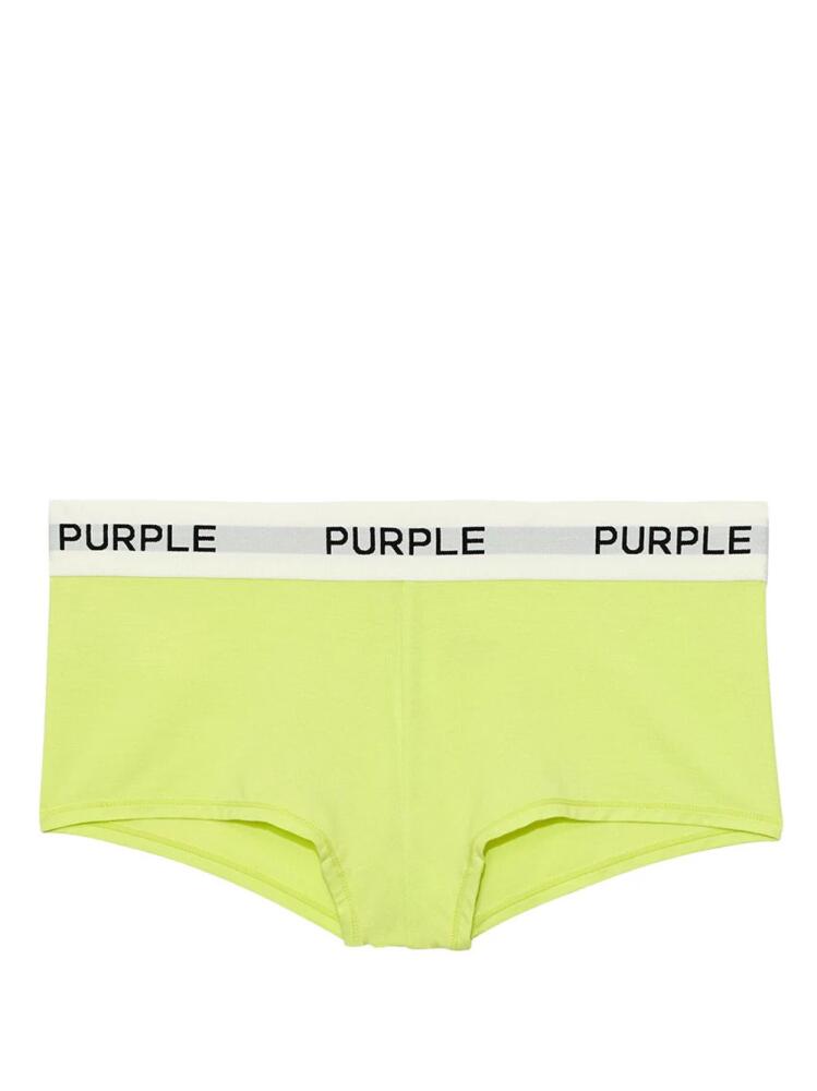 Purple Brand logo-tape cotton briefs - Green Cover