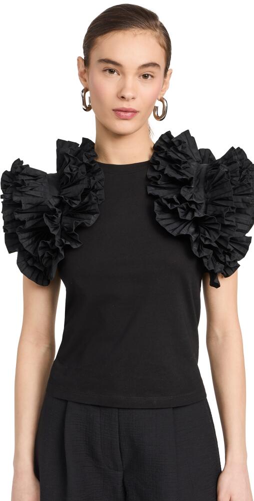 CO Ruffle T Shirt Black Cover