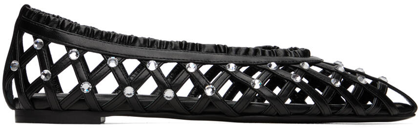 Nensi Dojaka Black Crystal-Cut Ballerina Flats Cover