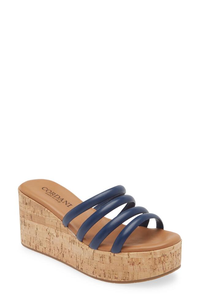 Cordani Jesse Platform Wedge Sandal in Nappa Navy Cover