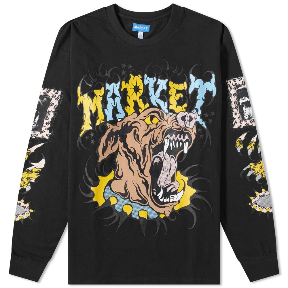 MARKET Men's Warped Beware Long Sleeve T-Shirt in Black Cover