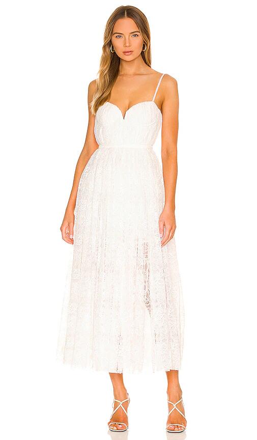 SAU LEE Selena Lace Dress in White Cover