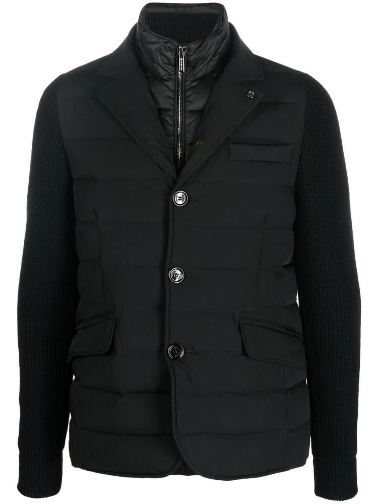 Moorer button-up padded down jacket - Black Cover