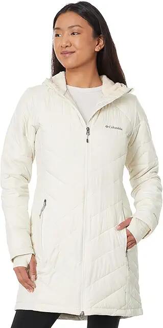 Columbia Heavenly Long Hooded Jacket (Chalk) Women's Coat Cover