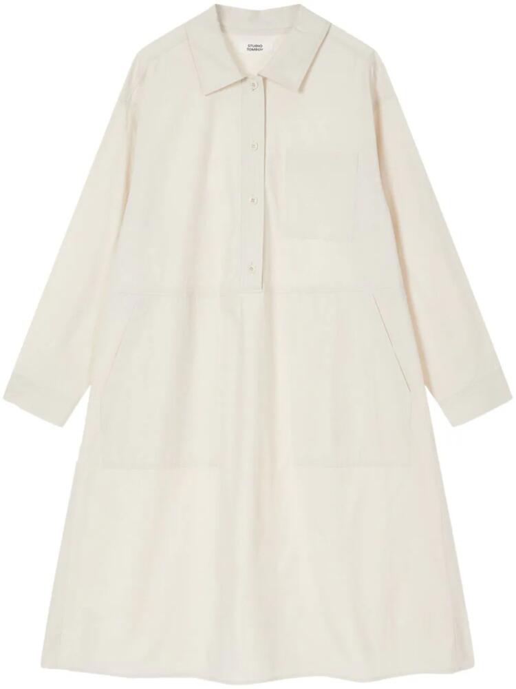 STUDIO TOMBOY spread-collar cotton dress - Neutrals Cover