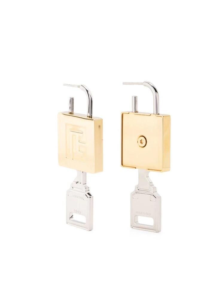 Balmain padlock mix-metal earrings - Gold Cover