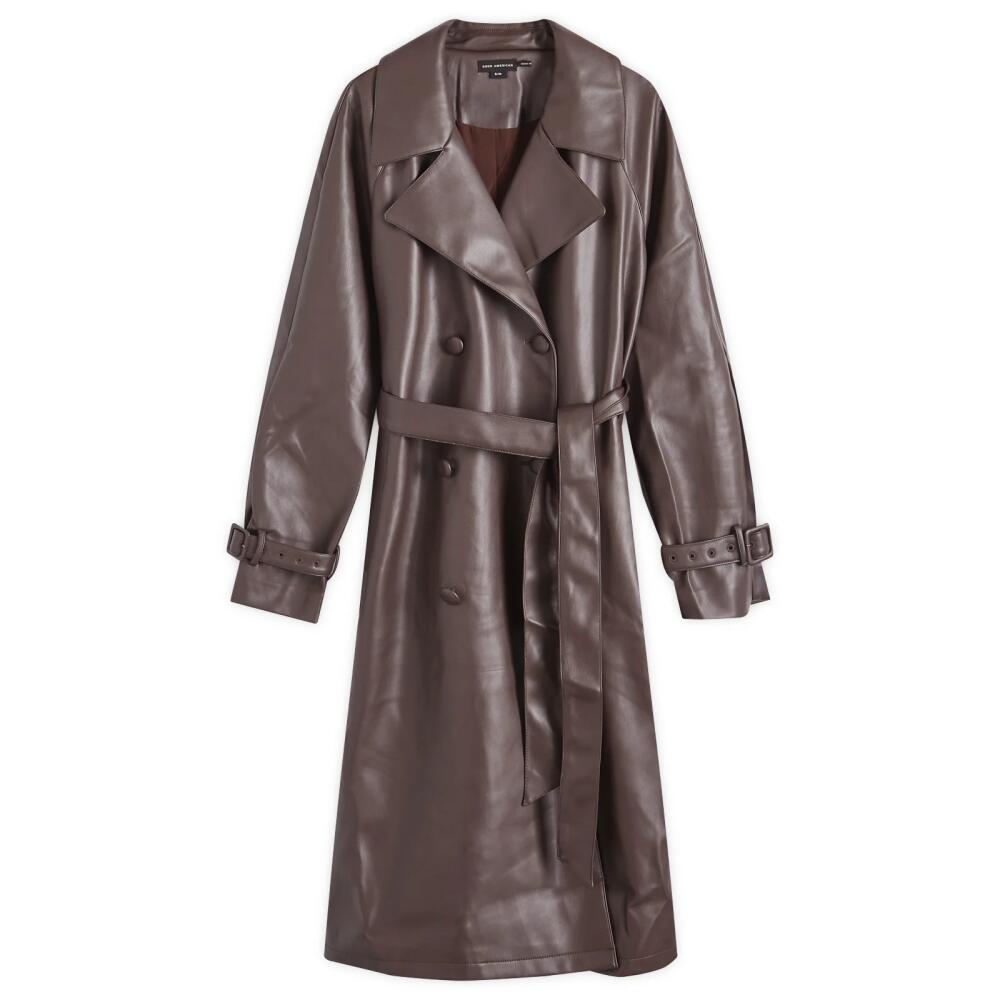 Good American Women's Uniform Trench Coat in Bark Cover