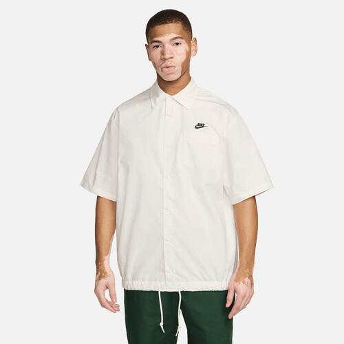 Nike Club Button-Up Short Sleeve Oxford - Mens White/Black Cover