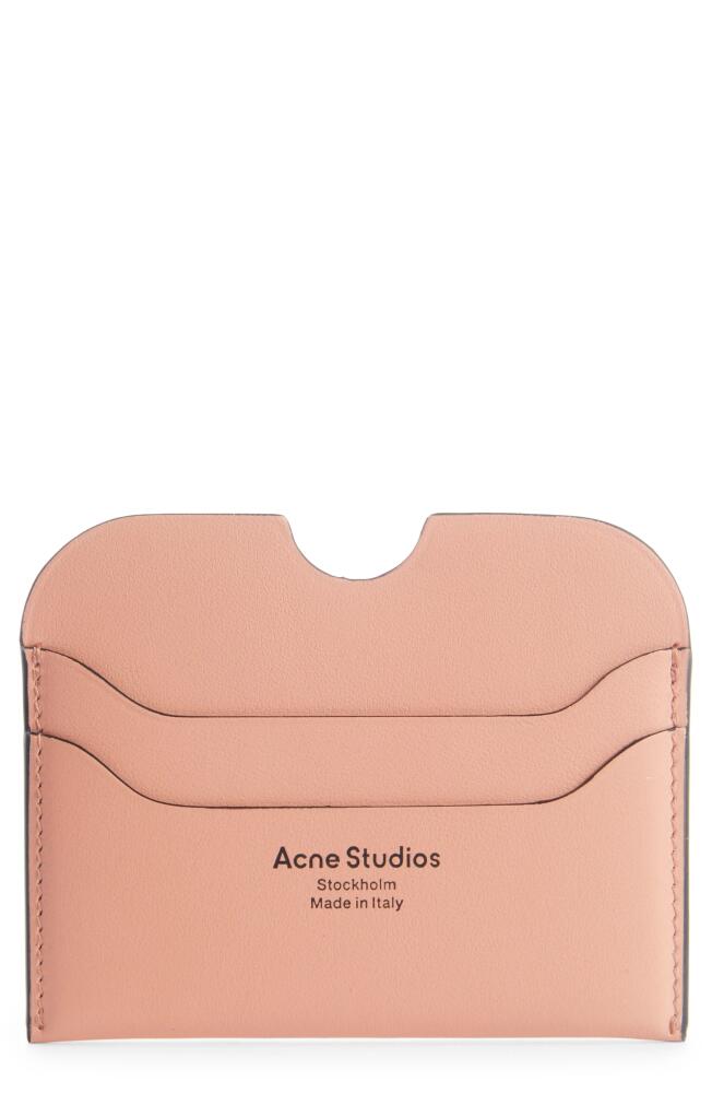 Acne Studios Large Elmas Leather Card Holder in Salmon Pink Cover