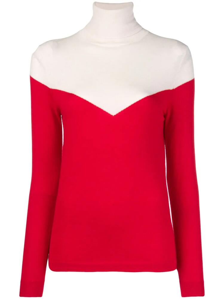 Cashmere In Love two-tone roll neck jumper - Red Cover