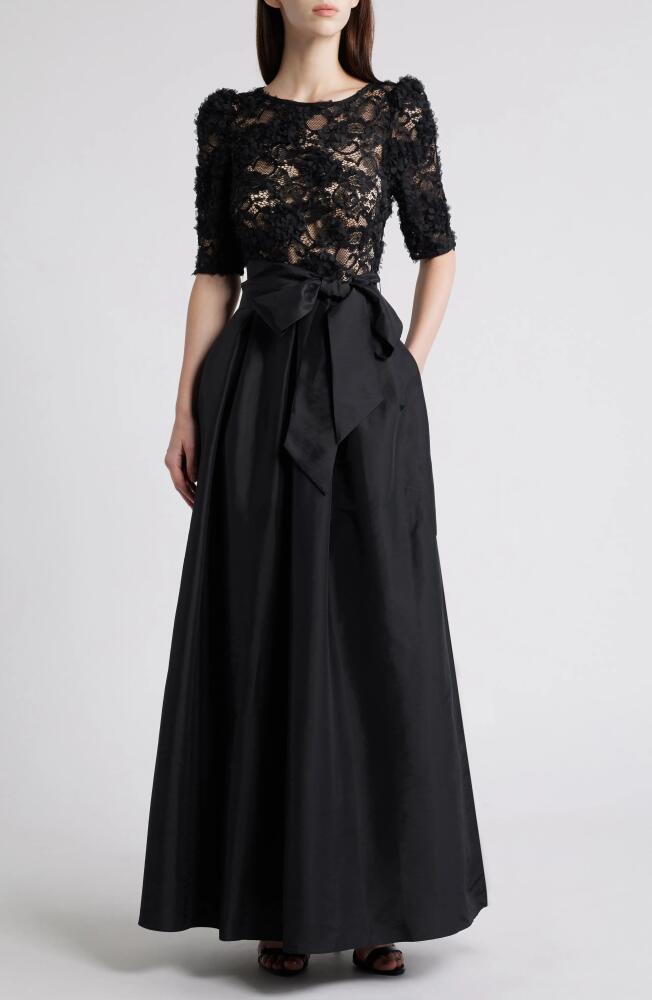 Eliza J Lace & Taffeta Ballgown in Black Cover