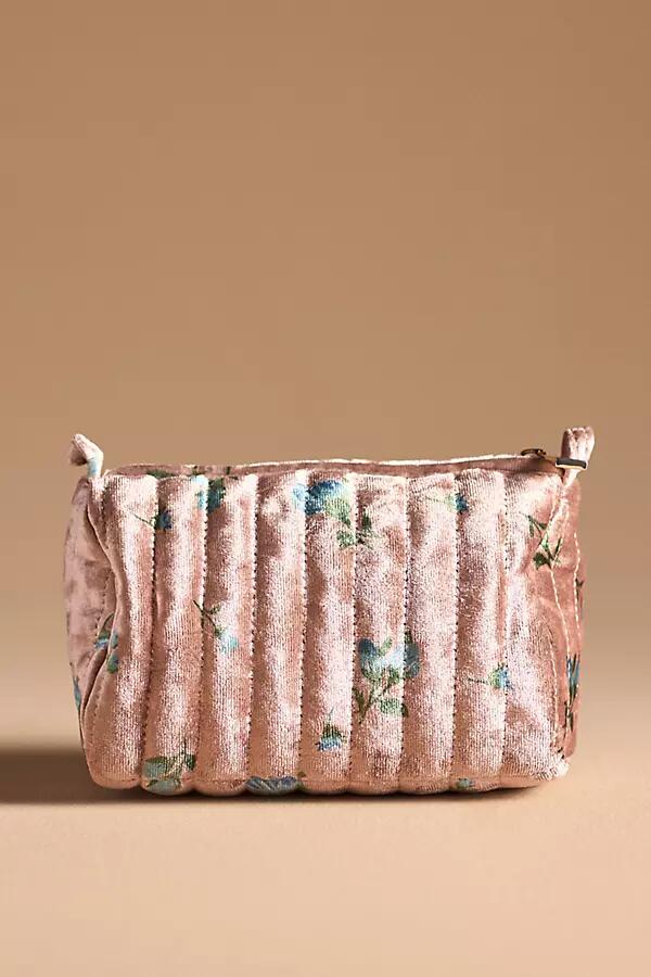 By Anthropologie Quilted Velvet Small Cosmetic Bag Cover