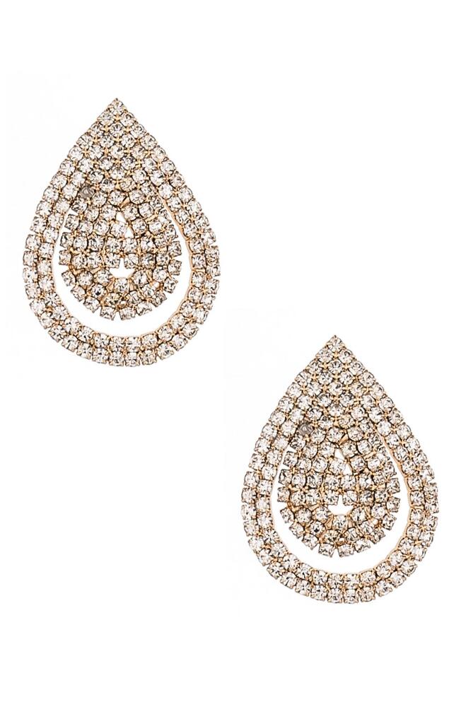 Ettika Crystak Teardrop Stud Earrings in Gold Cover