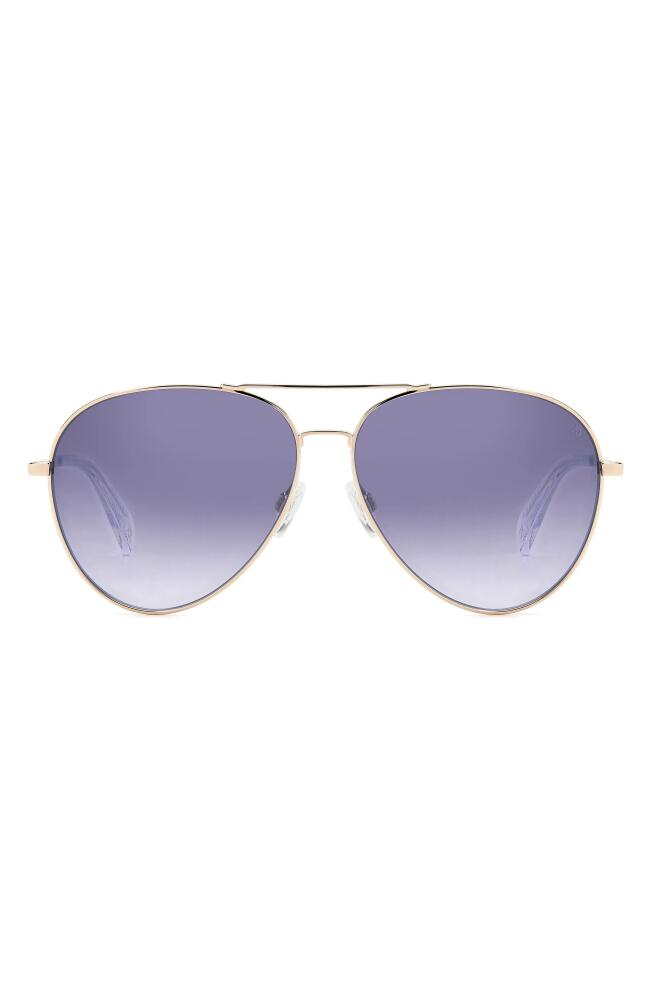 rag & bone 59mm Aviator Sunglasses in Gold/Grey Ms Silver Cover