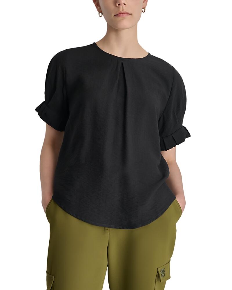 Dkny Roll Sleeve Crewneck Top Cover