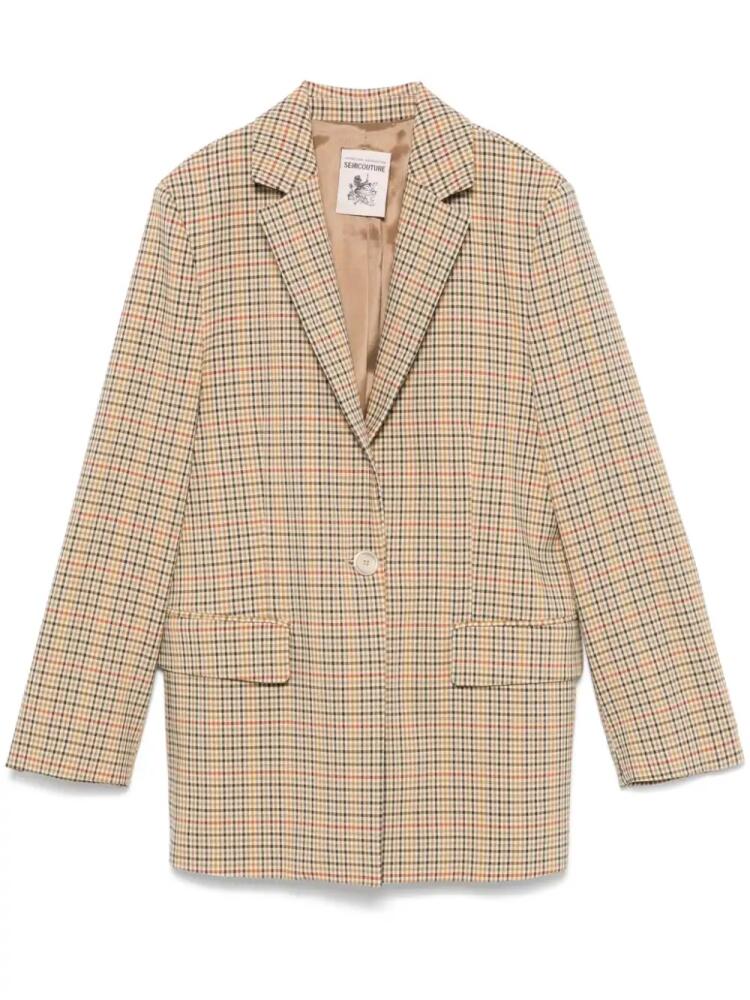 Semicouture checked blazer - Neutrals Cover