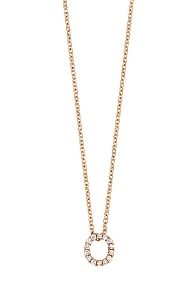 Bony Levy 18k Gold Pavé Diamond Initial Pendant Necklace in Rose Gold - O Cover