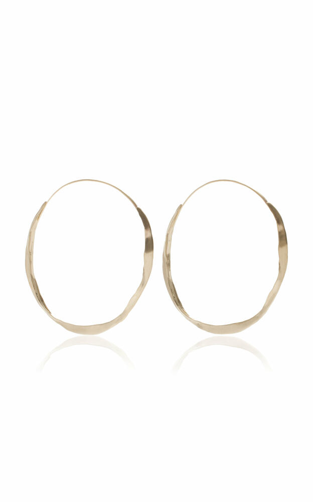 Ten Thousand Things - Large Crinkle 10K Yellow Gold Hoop Earrings - Gold - Gifts For Her Cover