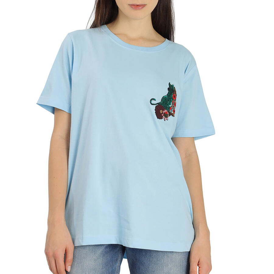 Essentiel Ladies Light Blue Rigo Embellished T-Shirt Cover