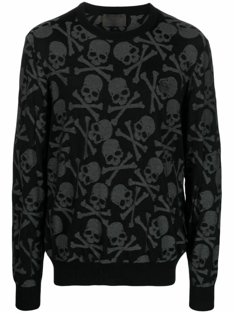 Philipp Plein Skull & Bones wool-silk blend jumper - Black Cover