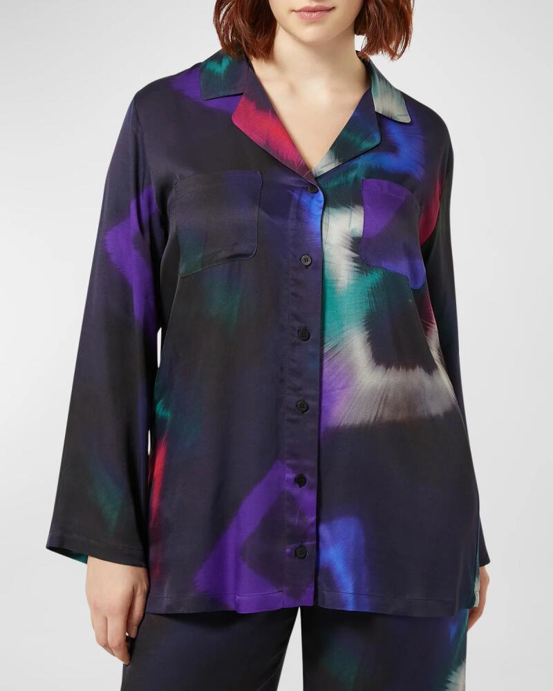 Marina Rinaldi Plus Size Nicia Abstract-Print Viscose Shirt Cover