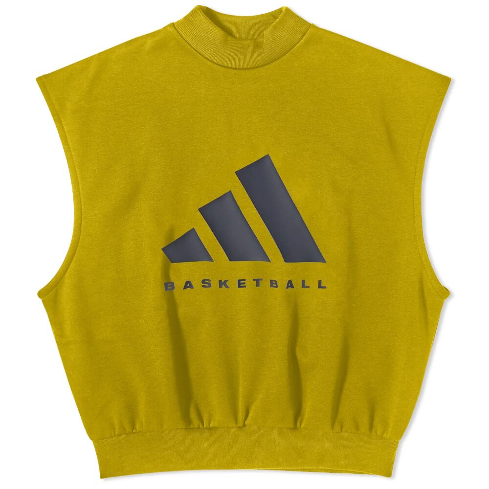 Adidas Basketball Sleeveless Logo T-Shirt in Pulse Olive Cover