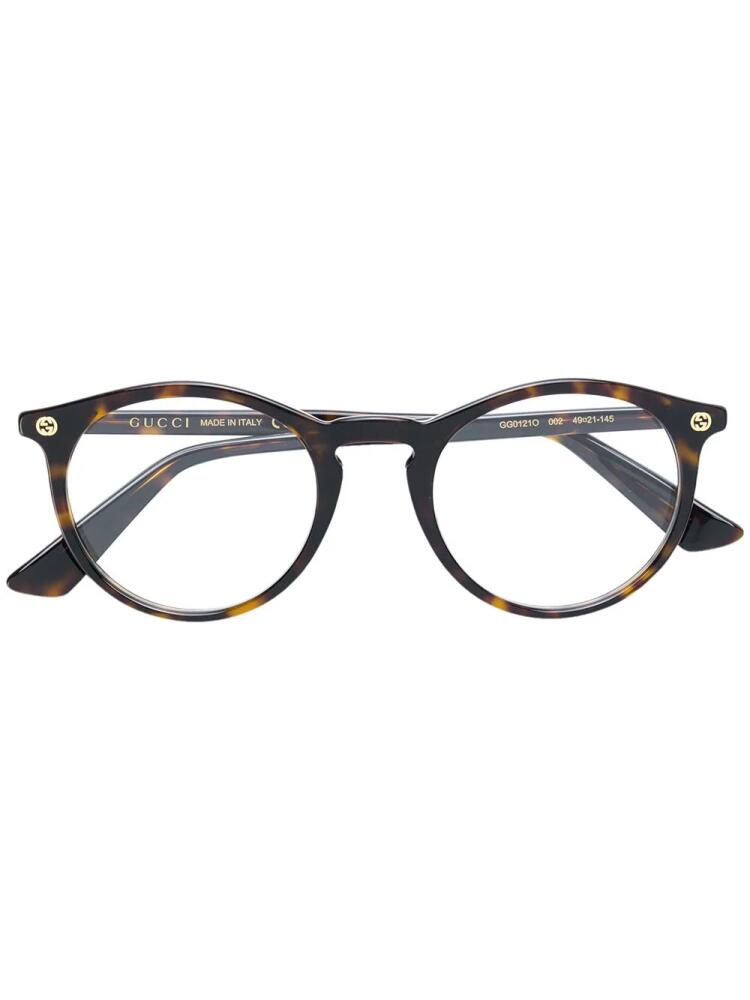 Gucci Eyewear tortoiseshell pantos-frame glasses - Brown Cover