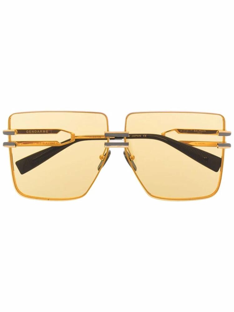 Balmain Eyewear Gendarme oversize-frame sunglasses - Gold Cover