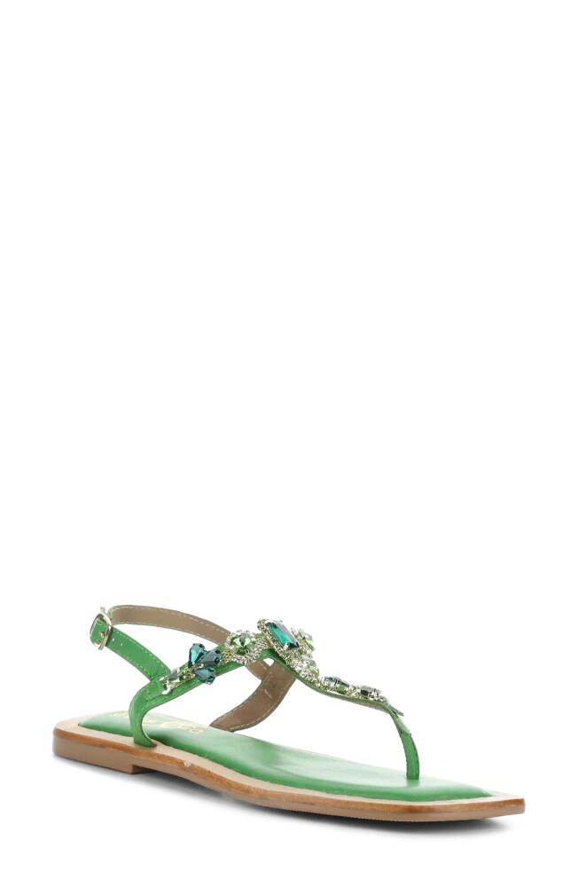 Bos. & Co. Otu Sandal in Green Leather/Jewels Cover