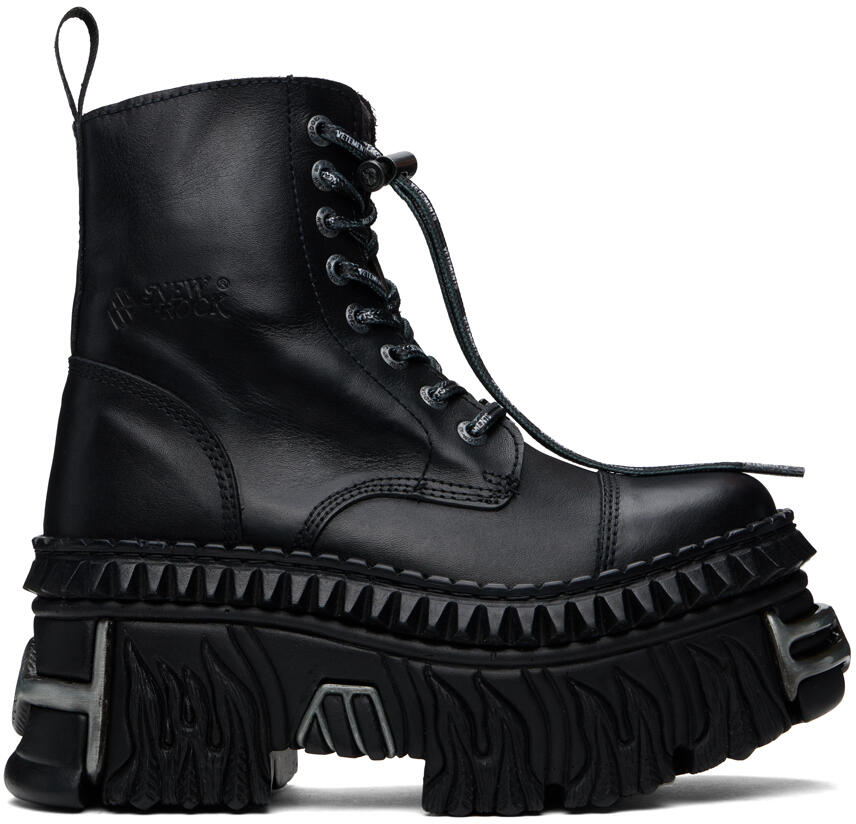 VETEMENTS Black New Rock Edition Combat Boots Cover