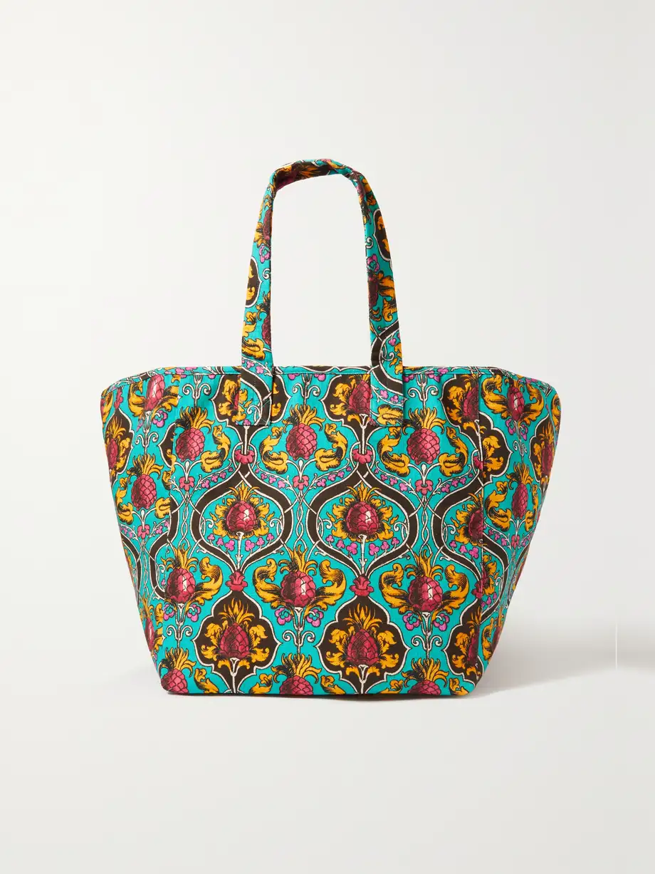 La DoubleJ - Reversible Printed Stretch-cotton Tote - Blue Cover