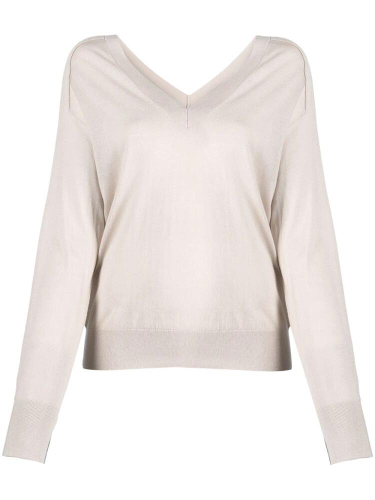 Calvin Klein V-neck wool jumper - Neutrals Cover