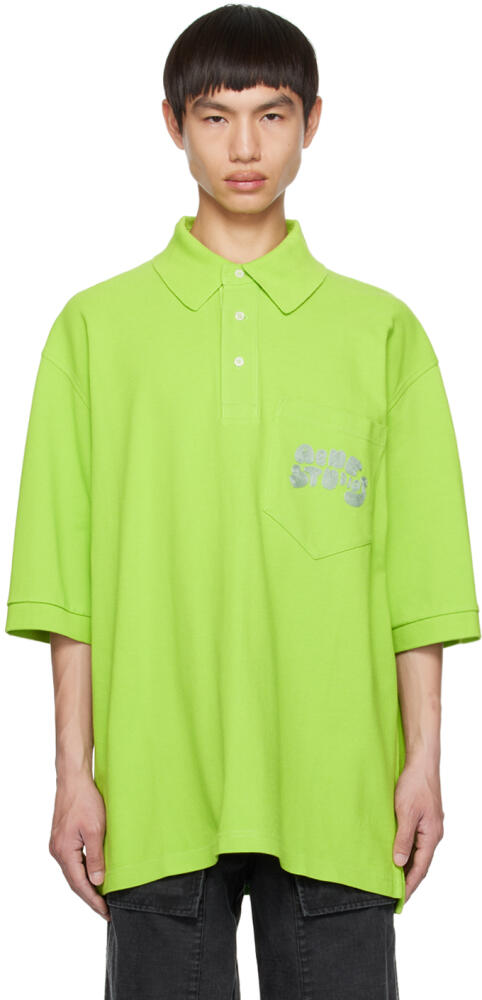 Acne Studios Green Embroidered Polo Cover